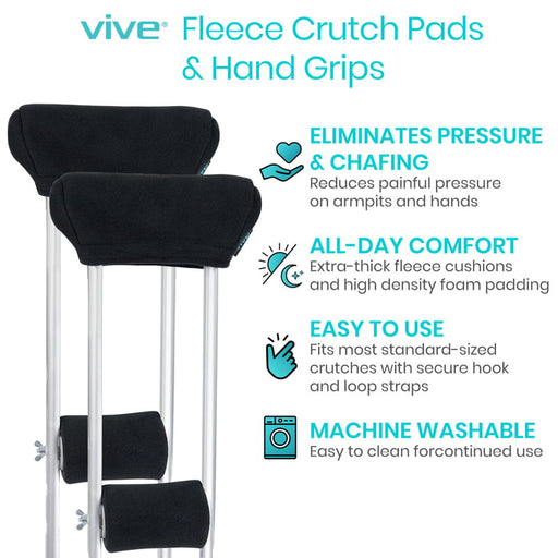 Vive Fleece Crutch Pads & Hand Grips