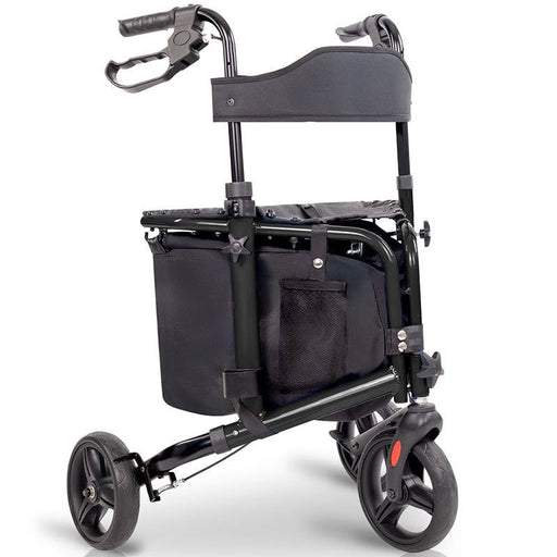 tri rollator with seat - black