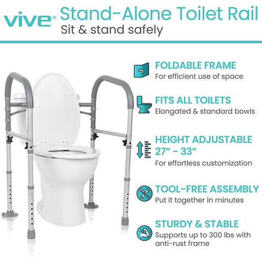 stand alone toilet rail