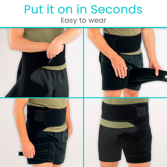 4 easy steps to put on the groin support brace