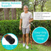 Wooden cane with non-slip tip, easy-grip leather strap, crafted from natural solid wood, and weatherproof construction.
