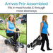 Arrives pre-assembled, fits in most trunks and through most doorways for easy transportation and convenience
