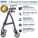 Vive Mobility 4 Wheel Air Frame Walker