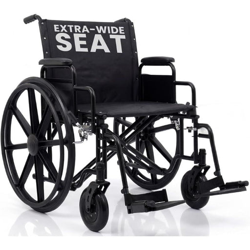 black extra-wide seat wheelchair 