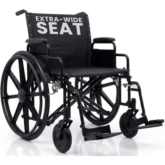 black extra-wide seat wheelchair 