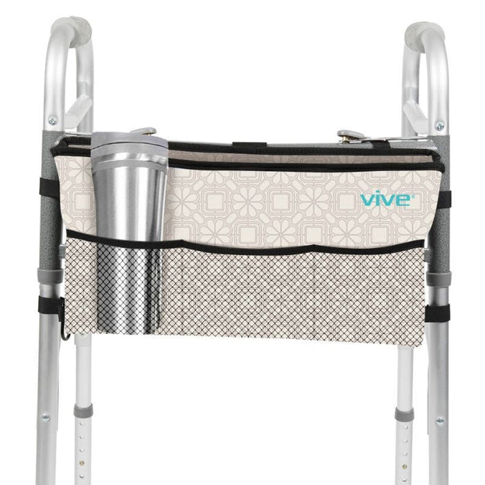 beige patterned walker bag