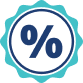 Blue delivery truck icon with motion lines, representing fast shipping and delivery services