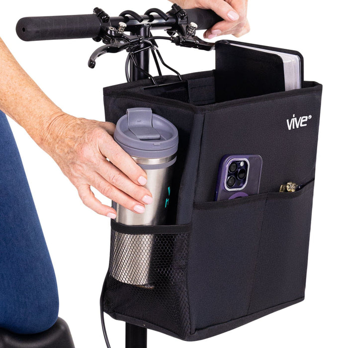 knee walker basket with cup holder