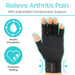 Compression arthritis glove with adjustable support, boosting circulation and promoting healing.