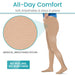 high waisted compression stockings featuring soft, breathable, medical nylon fabric