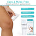 person applying hydrogel wound gel to scrape on knee