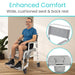 Wide, Cushioned Seat & Back Rest