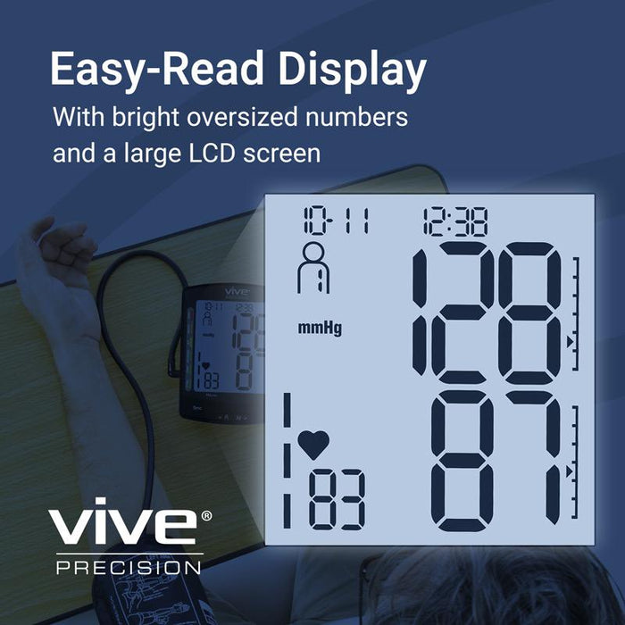 Easy-Read Display with bright oversized numbers and a large LCD screen