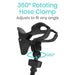 360 degrees Rotating Hose Clamp. Adjusts to fit any angle
