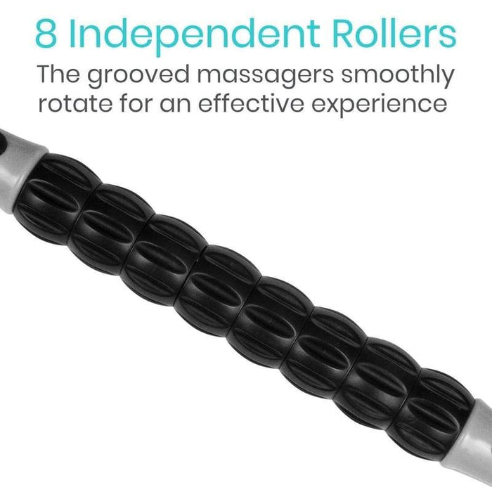 8 Independent Rollers, The grooved massagers smoothly rotate for an effective experience