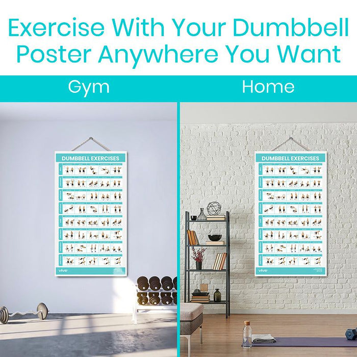exercise with your dumbbell poster anywhere you want