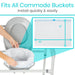 Easily install commode buckets