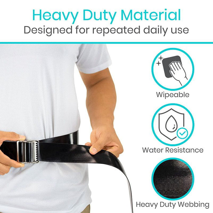 transfer belt made from durable heavy duty webbing that wipes clean
