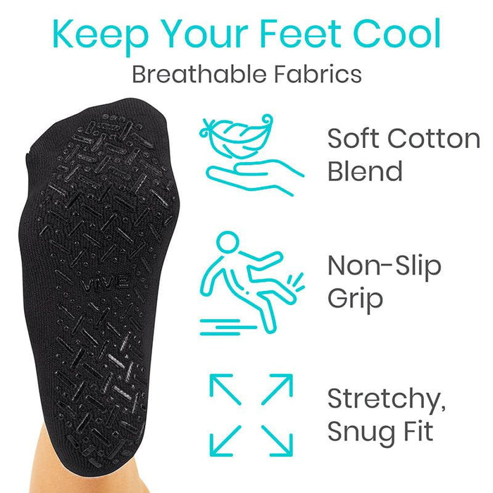 breathable cotton, non-slip grip, moisturizing socks