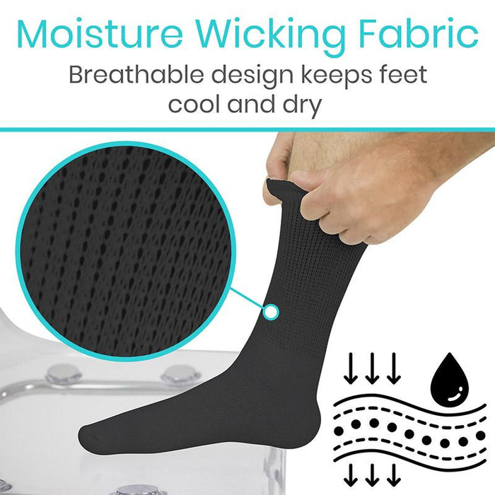 Moisture Wicking Fabric  Breathable design keeps feet cool and dry 