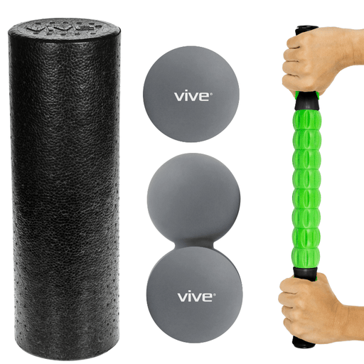 foam roller, lacrosse balls & massage stick bundle
