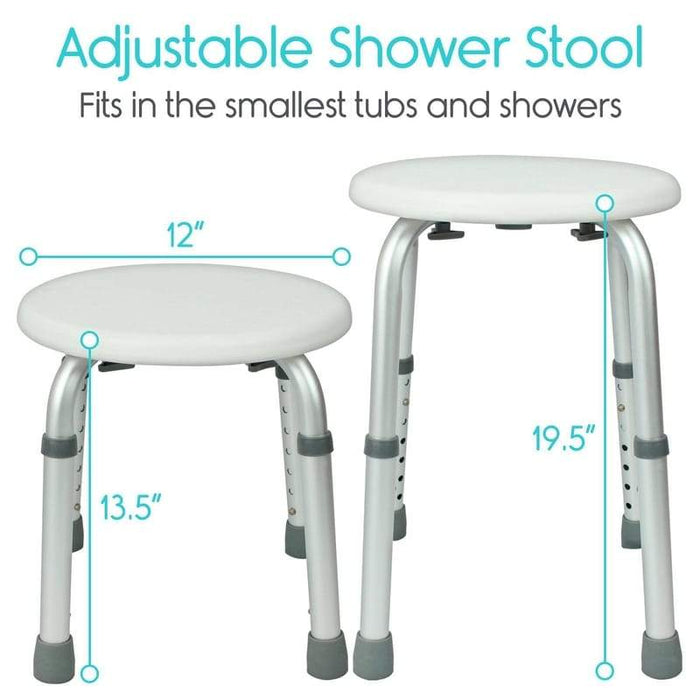 Adjustable Shower Stool. Fits in the smallest tubs and showers