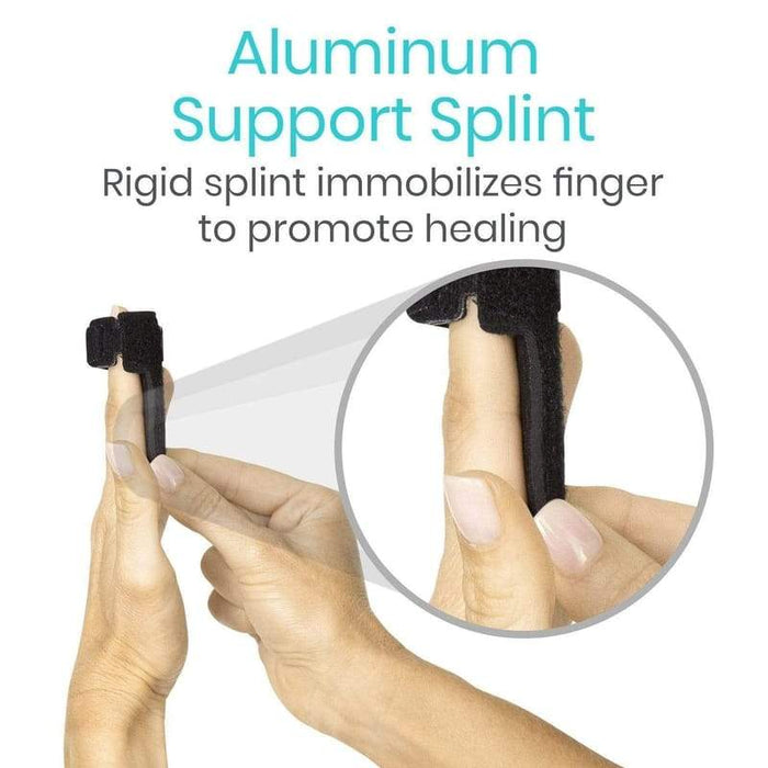 Aluminum Support Splint, Rigid splint immobilized finger to promote healing