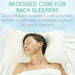 Recessed core for back sleepers