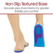 Non-Slip Textured Base Securely grips shoe interior for greater stability and comfort