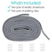 What's Included: Two pair of elastic shoelaces, Two pair of walking clips