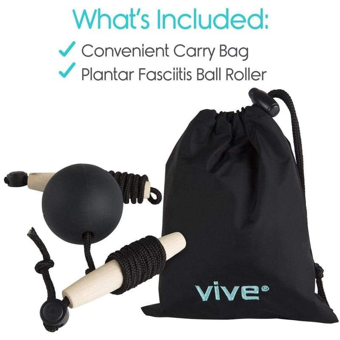 What's Included: Convenient Carry Bag, Plantar Fasciitis Ball Roller