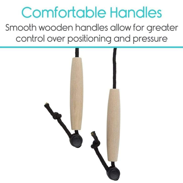 Comfortable Handles, Smooth wooden handles allow for greater control over positioning and pressure