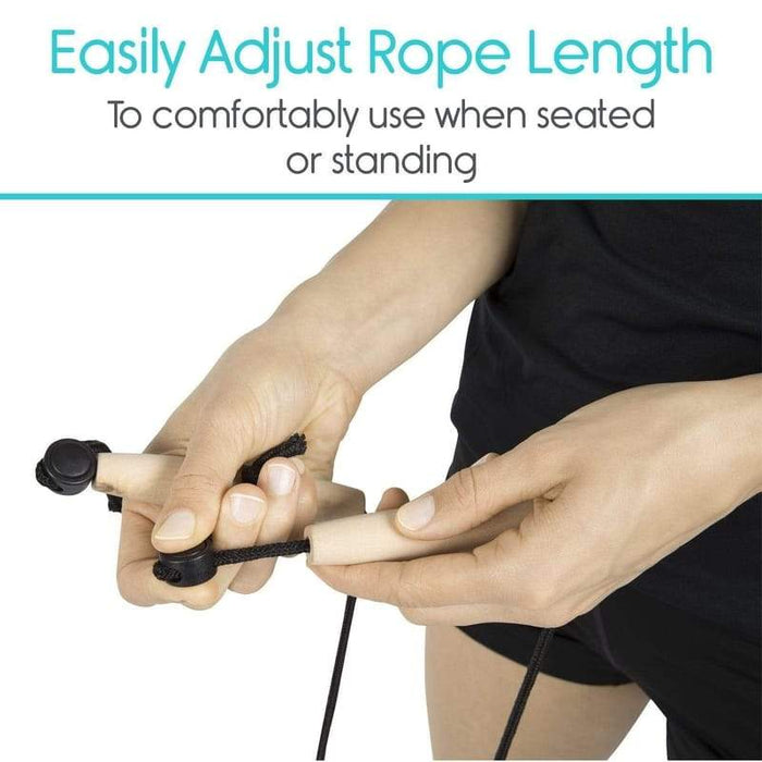 Easily Adjust Rope Length To comfortably use when seated or standing