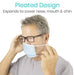 Pleated Design. Expands to cover nose, mouth and chin