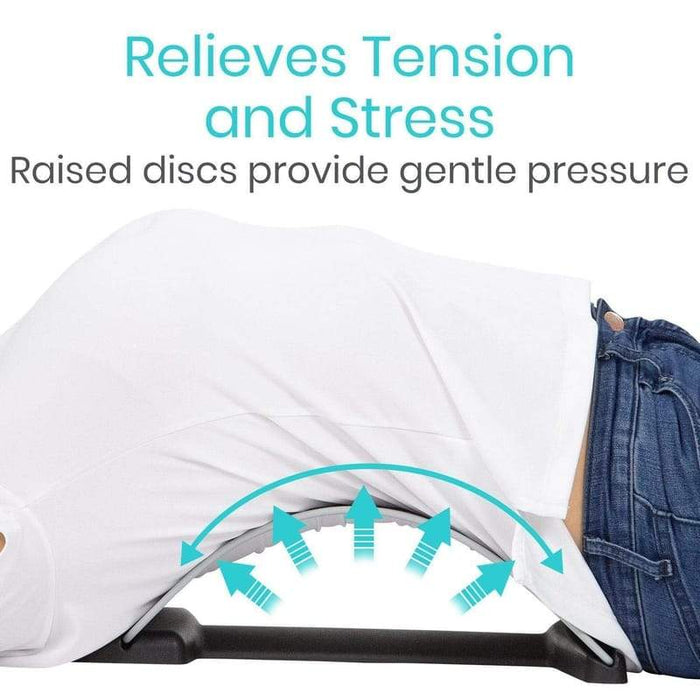 relieves tension and stress. Raised discs provide gentle pressure