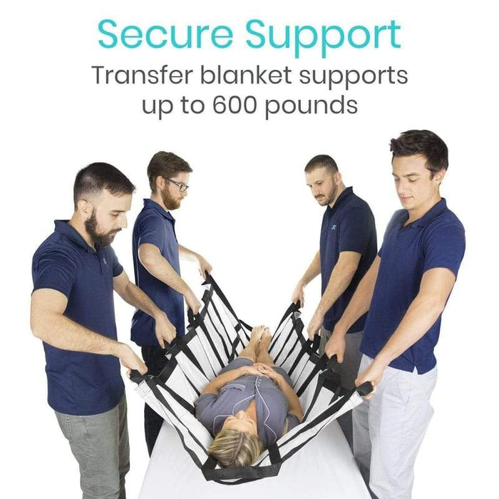 Secure Support, Transfer blanket supports up to 600 pounds