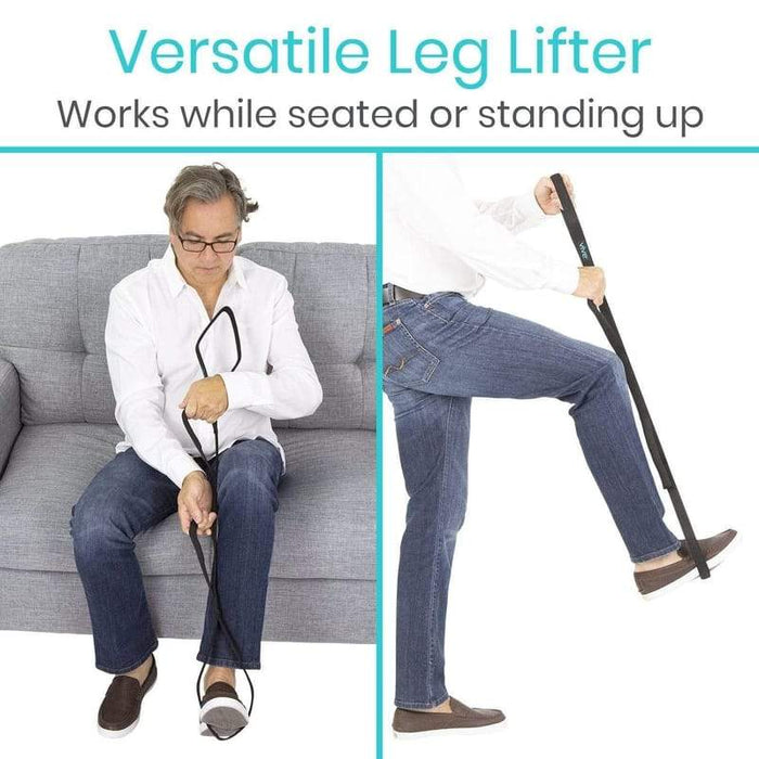 Versatile Leg Lifter Works while seated or standing up